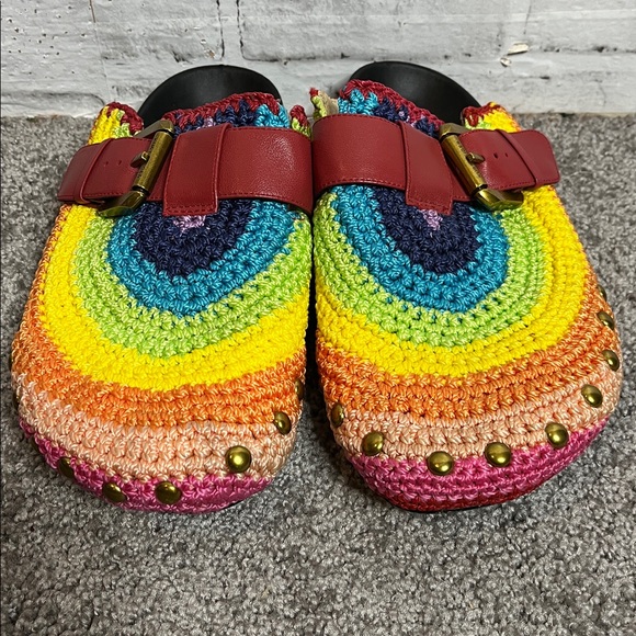 Kurt Geiger Ozark rainbow crochet clog mules - Picture 4 of 10